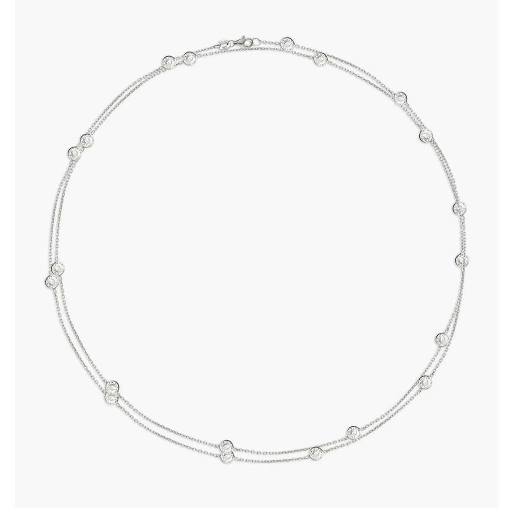 Gabi Rielle Sterling Silver Cubic Zirconia Station Wrap Long Necklace